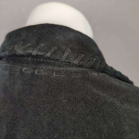 LRL Lauren Jeans Co Ralph Lauren Black Suede Fringe Western Jacket Size 4 - Picture 14 of 17